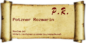 Potzner Rozmarin névjegykártya